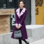 Trong phần dài của áo khoác len phiên bản Hàn Quốc mùa thu đông 2017, thắt lưng nữ mới là váy Nini mỏng 昵 áo khoác dạ lông cừu nữ