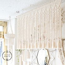 Hand-woven short door curtain blackout floating curtain macrame bohemian Nordic style diy material package tapestry