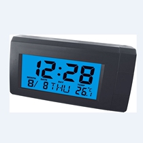 New 2 in 1 car digital thermometer car thermometer hygrometer decorative ornaments car clock three backlight