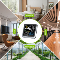 Color large screen electronic thermohygrometer indoor and outdoor home thermometer weather forecast alarm clock calendar air pressure