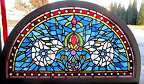 Custom art color handmade glass decorative painting Aisle ceiling ceiling American partition entrance pendant
