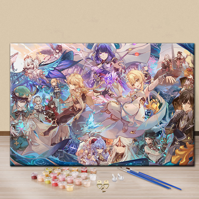 Original God Digital Oil Painting Game Drawing Diy Fill Color Hand-painted Fill Decompression Painting Custom Cartoon Gift Decoration Painting-Taobao