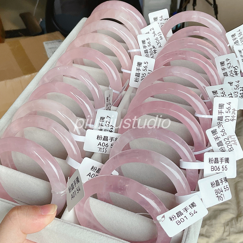 Piupiustudio/Rose Quartz Bracelet Natural Rose Quartz Bracelet Fresh and Simple Round Band Piupiustudio/Rose Quartz Bracelet Natural Rose Quartz Bracelet Fresh and Simple Round Band