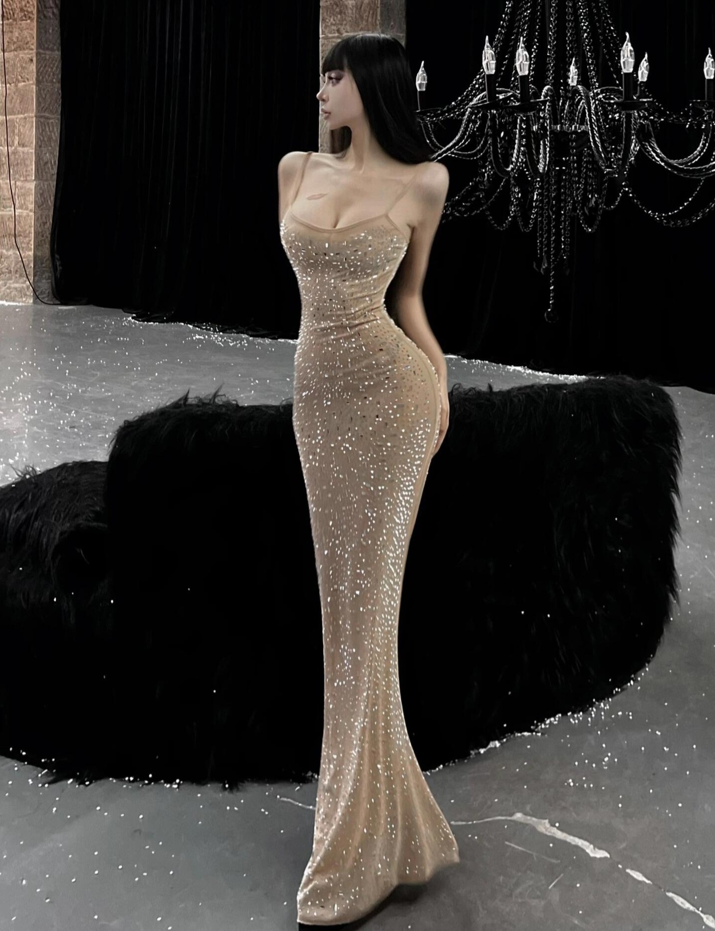 slim fit dress slacks Cap Sleeves Sparkle Diamond Fit and Flare Wedding Dresses Online main image 0