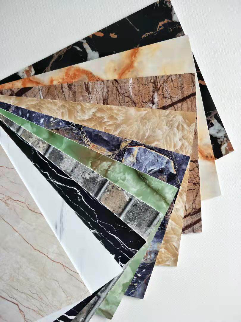 PVC panel decorative panel wall imitation marble UV background wall hotel KTV waterproof flame retardant board 2mm