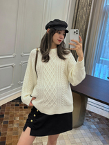 (LeoMami) maternity wear winter wool twist sweater thickened warm loose casual sweater top