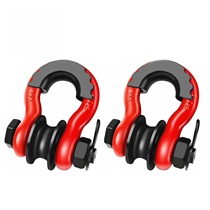 Shackle pulley winch tow rope with trailer hook off-road pulley u-buckle rescue escape tank spider