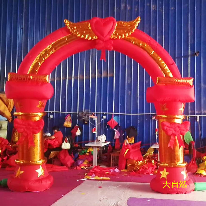 Wedding Celebration Props New 4 m My Heart Flying Inflatable Iridescent Door Air Die Wedding LOVE Arches