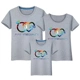Mùa hè mới cotton nửa tay áo cha mẹ-con mặc vừa nhỏ bé trai lớn áo thun ngắn tay nam và nữ gia đình ba phù hợp với gia đình