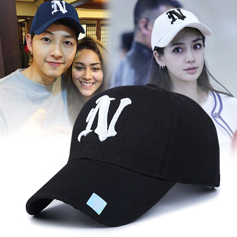 Korean version of baseball cap Summer embroidery N Alphabet Hat Men and women Ducal Tongue Cap Booking Fall Casual Hat