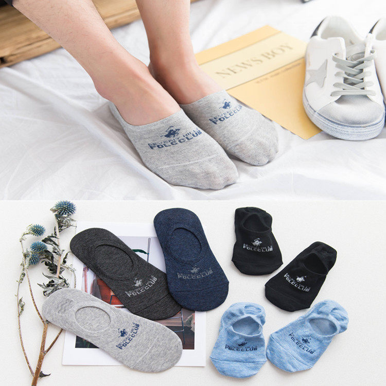 New Rav Laurenma ball stealth socks Pure Colour Male Socks Full Cotton Breathable Men's Invisible Socks Socks