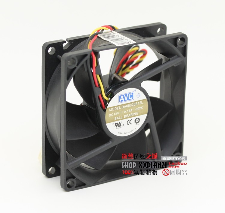 Original new AVC DA08025B12L 8025 8CM 12V 0 15A double ball cooling fan