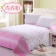 Tấm vải cotton đơn 1,8m Giường đôi 1,5m Cô gái trái tim độc thân ngủ đơn màu tím bông ga nệm 1m8