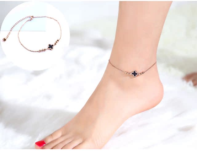 2018 phiên bản tiếng Hàn mới của nữ xã hội đơn giản cá tính gợi cảm cá tính Sen Titanium thép chuông mắt cá chân chuỗi trang sức sinh viên vòng chân