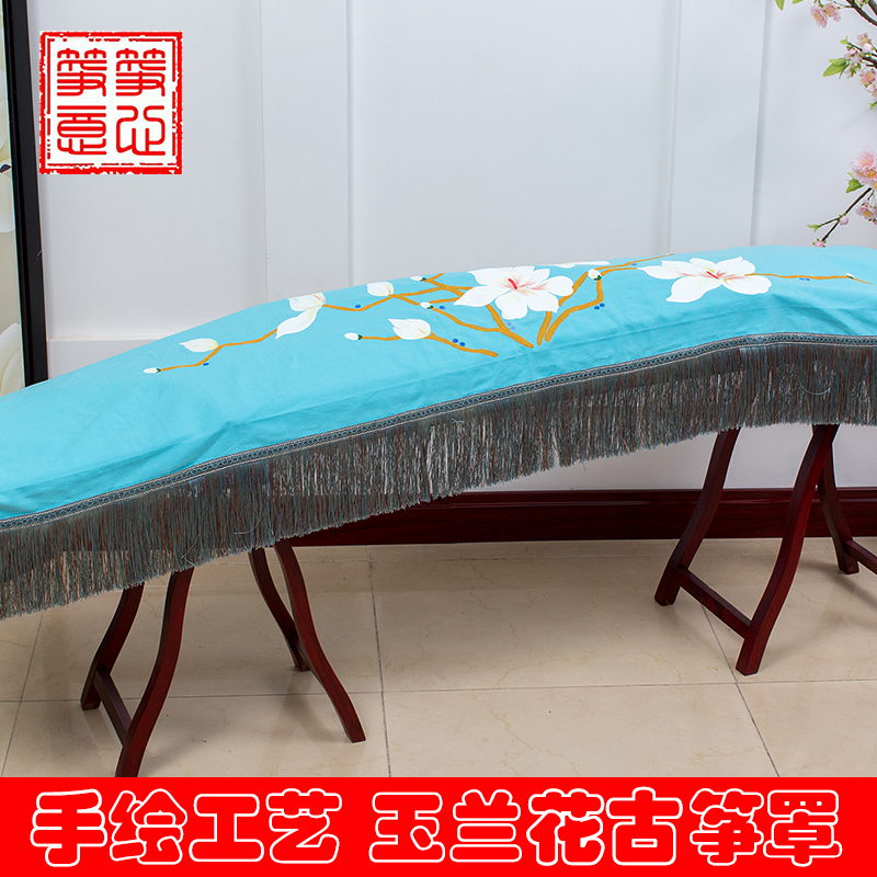 Hand-painted Guzheng Hood High-end Dutch Suede Dust Resistant Guzheng Hood Ancient Zheng Bu Guzheng Gift Cover Guzheng Fabric Musical Instrument Hood