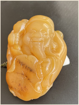 Myanmar topaz Myanmar material Huanglong Jade God of wealth handle pieces Hand play pieces Lucky treasure keep wealth handle pieces Boutique