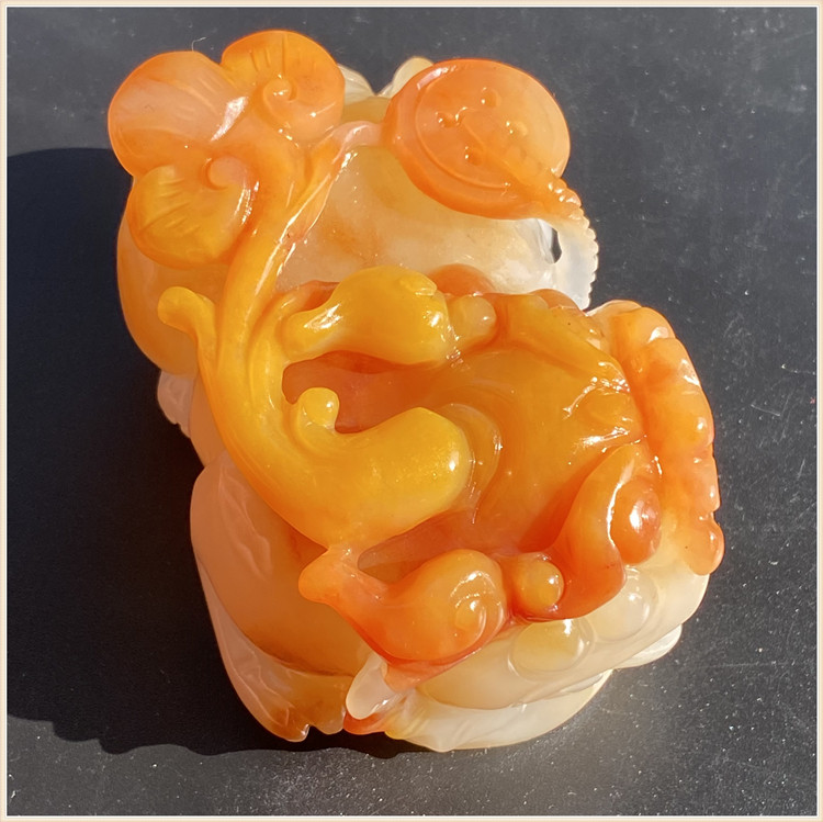 Huang Long Yuha Wang's leopard to play with a piece of a small swing piece of jade and jade gold and jade to be used as the head of the head leopard boutique