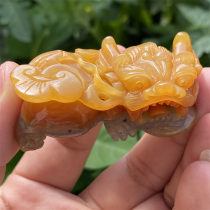 Yunnan j Huanglong Jade Jinsha Overlord Pixiu yellow jade Pixiu pendant handle car key bag hanging with certificate