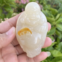 Yunnan Huanglong Jade Jade Big Belly Buddha Laughing Buddha Maitreya Buddha hand piece toy collection boutique gift