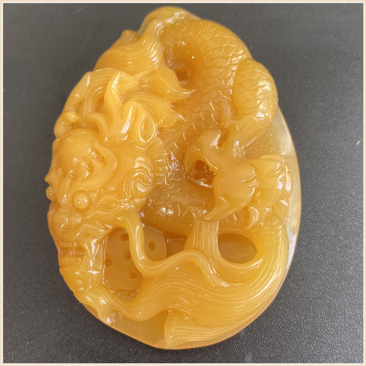 Yellow Dragon Jade Burmese Topaz Dragon Brand Zodiac Dragon Pendant Pendant Handle Pieces Boutique Jade Dragon Jade Pendant for Men and Women