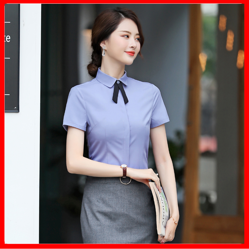 váy phụ nữ chuyên nghiệp của váy bộ thời trang mùa hè workclothes làm đẹp bồi bàn bàn khách sạn trước ngắn tay mùa hè váy cô gái