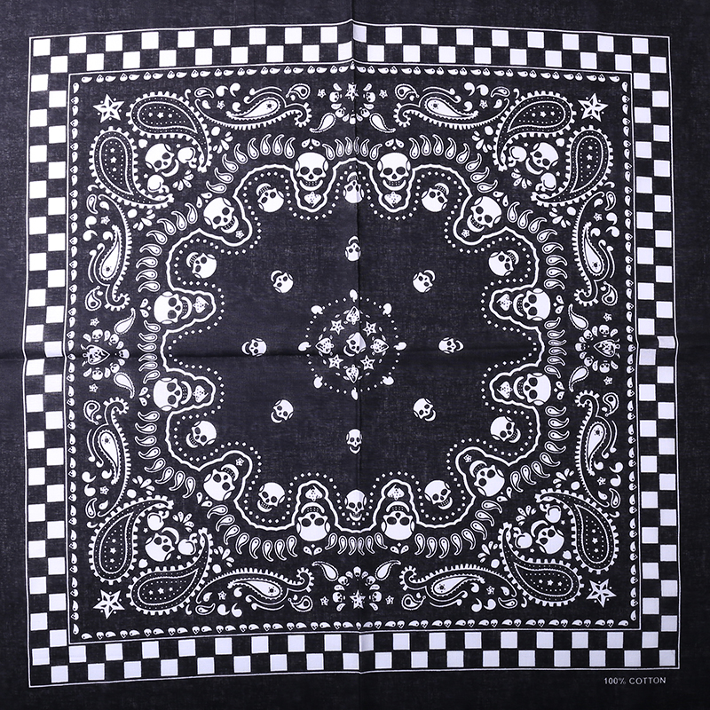 Cashew nut skull scarf men and women European and American tide brand motorcycle heavy locomotive mask scarf hiphop hiphop square scarf