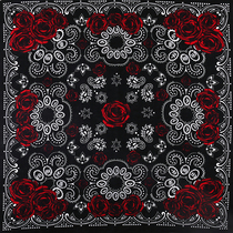 Red rose hip-hop headscarf cashew flower hip-hop large square scarf scarf scarf sports hair band outdoor riding mask