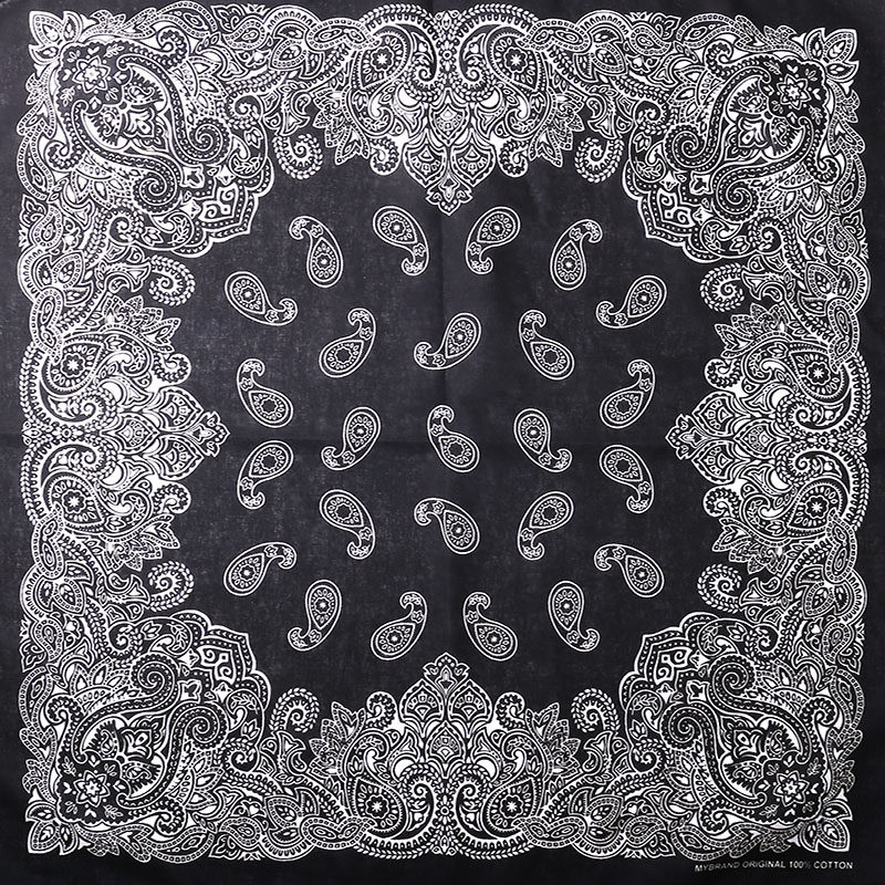 Large cashew headscarf pure cotton sports street dance with hip hop skateboard large square towel motorcycle Harley