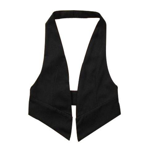 Spring and Autumn Vest Women's New Vest All-match Slim Fashion Suit Black Halter Neck Large Size Short Vest Europe