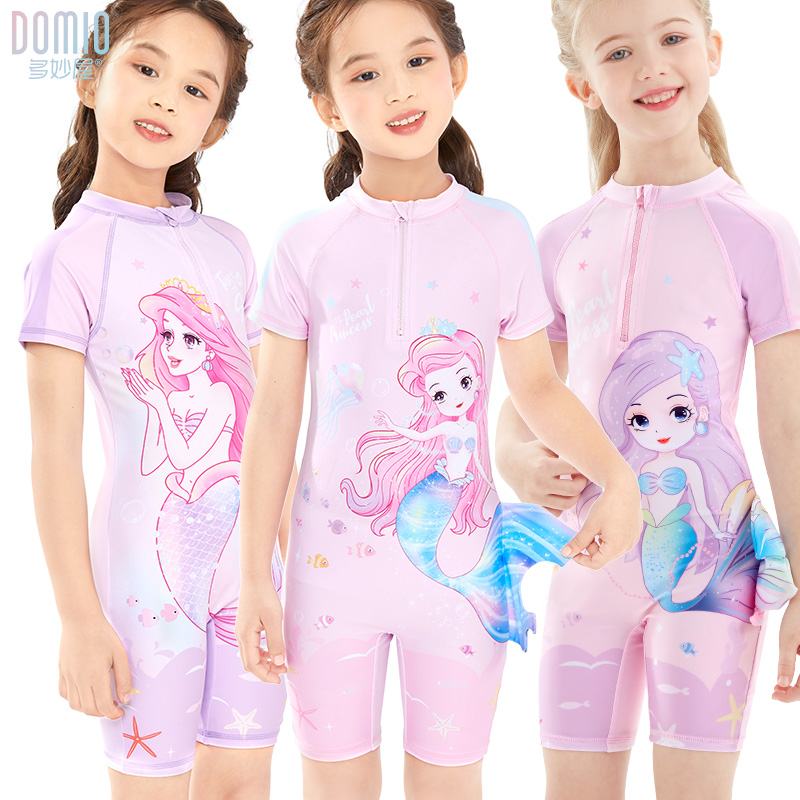 Children's swimsuit girls summer mermaid one-piece girl princess quick dry 2023 new style professional training internet celebrity swimming