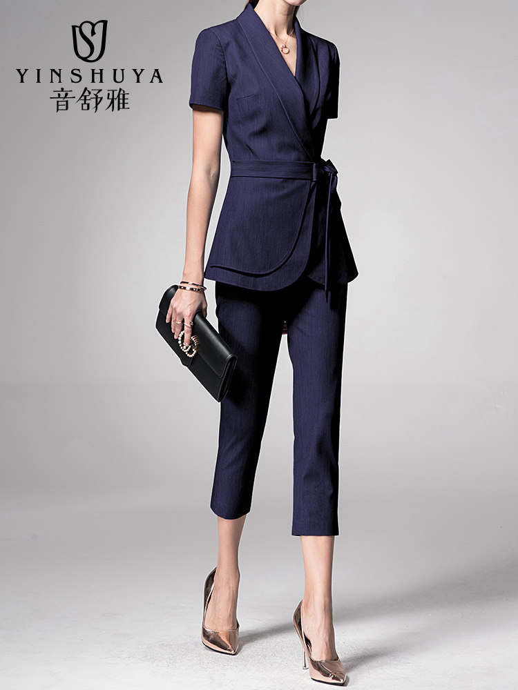 Professional suit Women's summer temperament fashion work clothes Western formal suit President's work interview ol work clothes