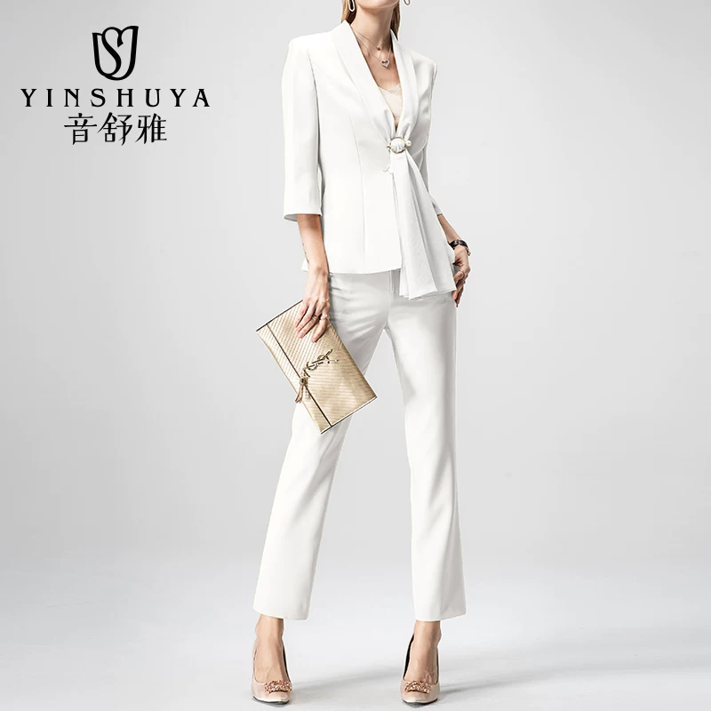 Классический костюм, белый комплект, комбинезон, slim fit