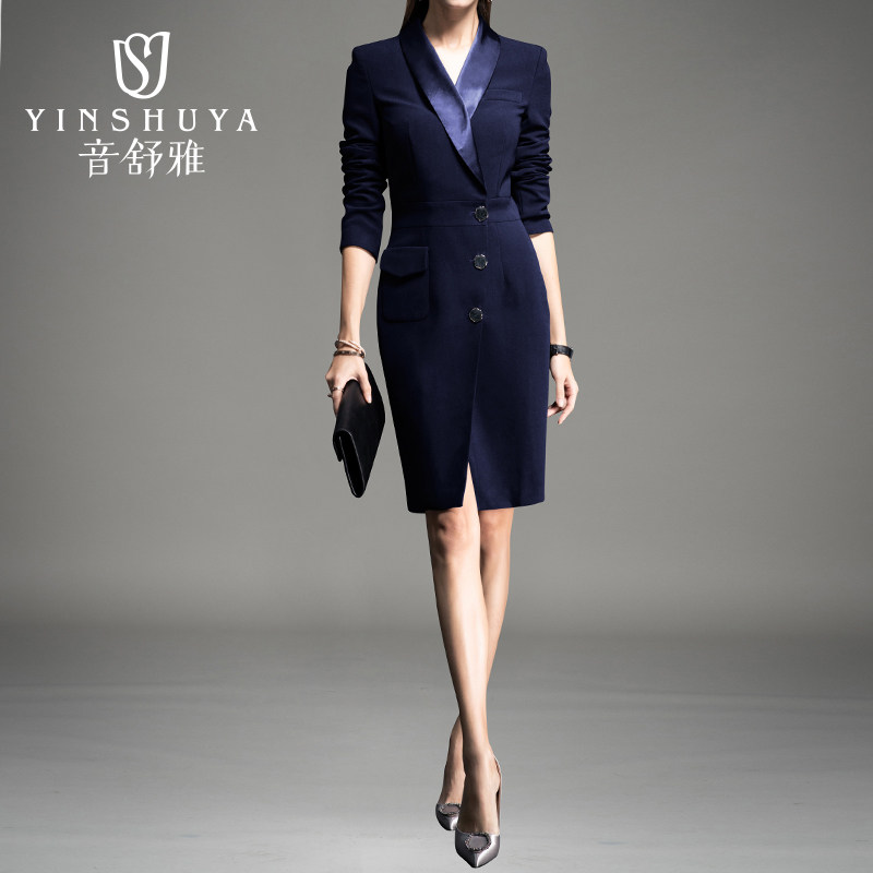 Work Clothes Women Suit Fashion Workwear Workwear Professional Temperament Foreign Bottling Ol Sleeve Dress Hotel Beautician Dress