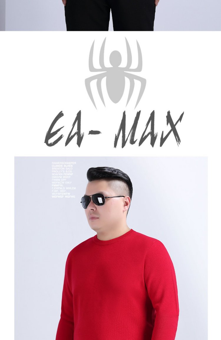 EAMAX quần áo nam size lớn mùa xuân và mùa đông áo len béo và phân bón XL áo len cổ tròn quá khổ nam M824 - Kéo qua thời trang nam
