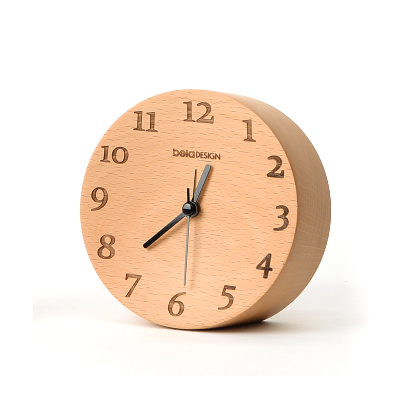 Small Alarm Clock-Originally Designed Silent Bedside Clock for children Nordic Style Student Bedroom Table Wooden Clock