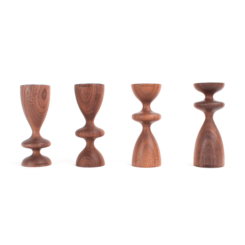 Log Candlestick - Originally designed black walnut candlestick four pieces of cash design wedding festival photography props