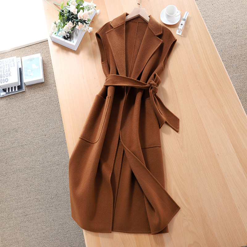 The hard stock of the pyramid tips Italian mountain cashmere woman in the middle of a long version of water corrugated fur coats Machia 65730