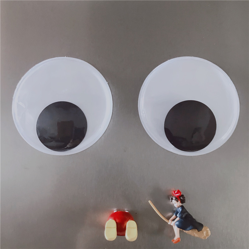 Ins Nordic creative cartoon big eyes cute magnetic refrigerator stickers movable eyes decoration stickers children's shooting props