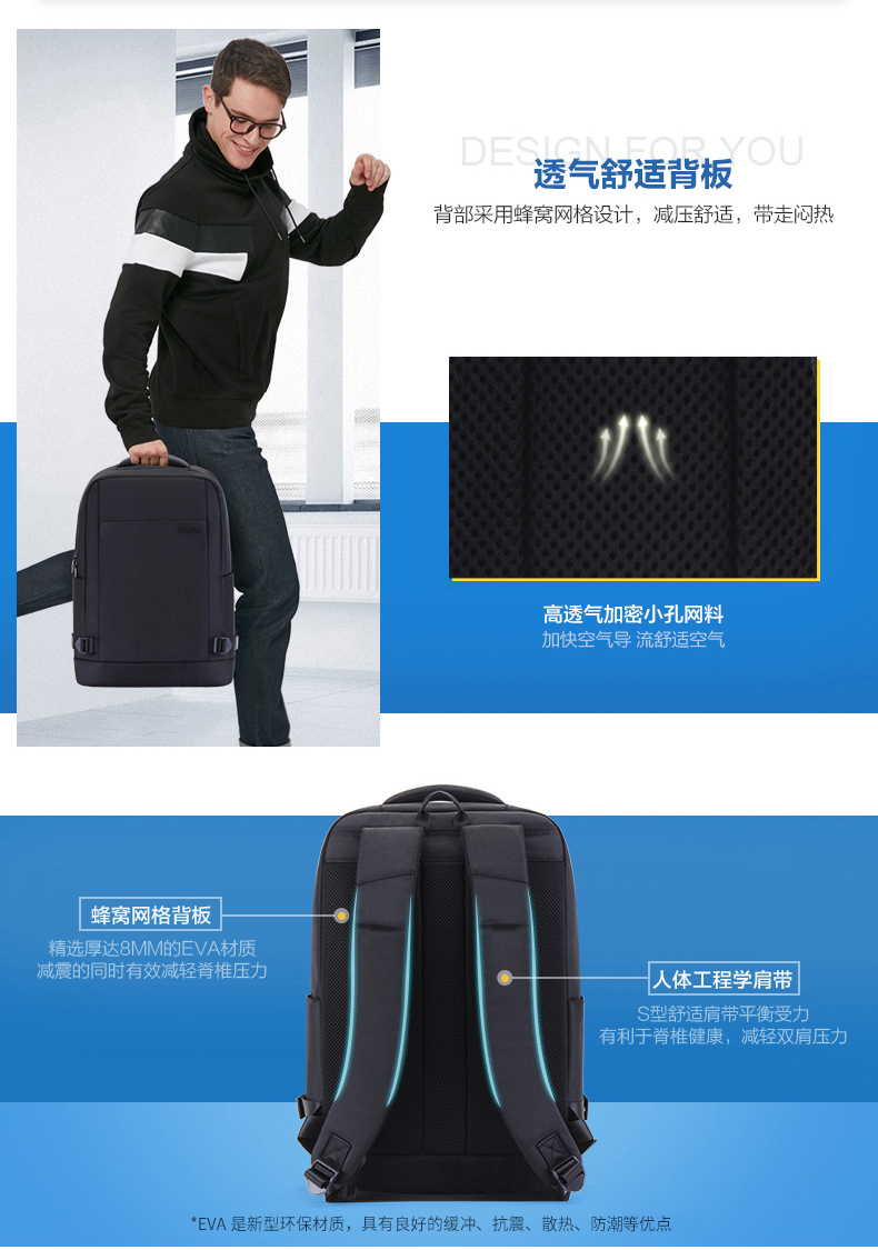 新秀丽旗下 美旅 休闲双肩包 可装15寸电脑 图6