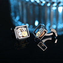 2021 new cufflinks shirt French cufflinks shirt mens cuffs light luxury custom suit movement gear sleeve nails
