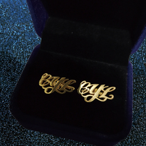 Custom sterling silver letters French cufflinks Sleeve nails mens shirt suit cuffs Wedding high-end business mens light luxury