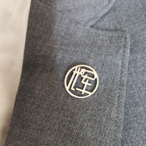 Brooch custom sterling silver name collar needle summer high-end trendy men and womens suits corporate badge custom pin logo
