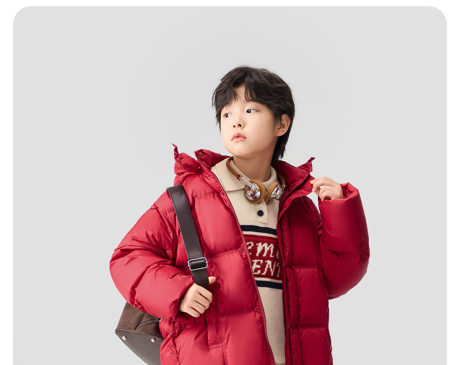 左西童装男童羽绒服冬季保暖2026新款儿童三防蓄热面包服大童外套 — 90