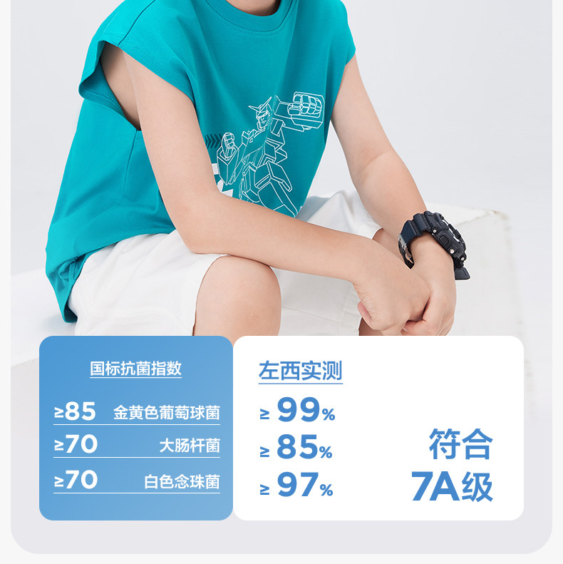 左西童装男童背心夏季薄款儿童无袖T恤2026新款男孩外穿凉感上衣 — 14