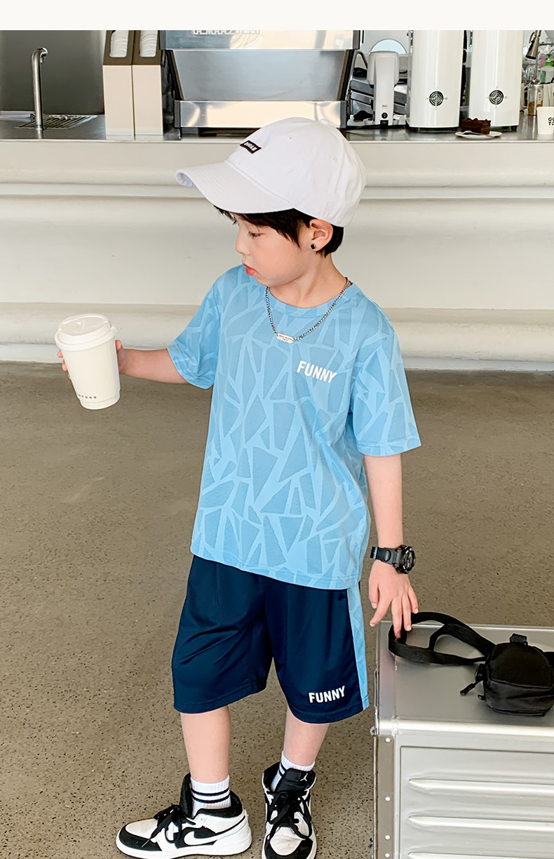 左西童装男童速干套装儿童运动背心短裤两件套网眼夏装2026新款潮 — 61