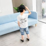 Летняя одежда, детская футболка с коротким рукавом, хлопковая толстовка с капюшоном с капюшоном, подходит для подростков, в корейском стиле