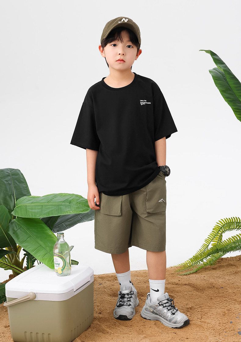 左西童装男童T恤短袖儿童夏装上衣2026新款男孩大童夏季凉感半袖 — 36
