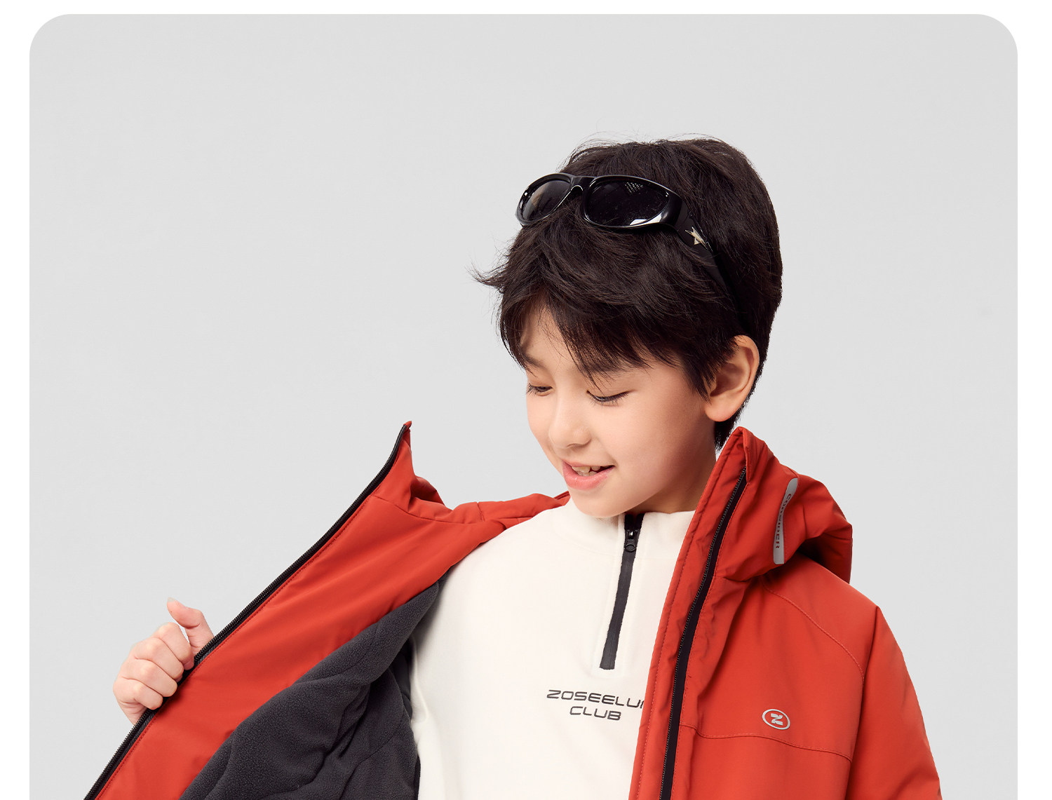 Zuoxi Children's Clothing Kids' 3-in-1 Jacket 2026 New Autumn/Winter Boys' Outdoor Waterproof Jacket for Older Children — 90