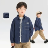 左西 Детская рубашка для мальчиков, куртка, весенний лонгслив, детская одежда