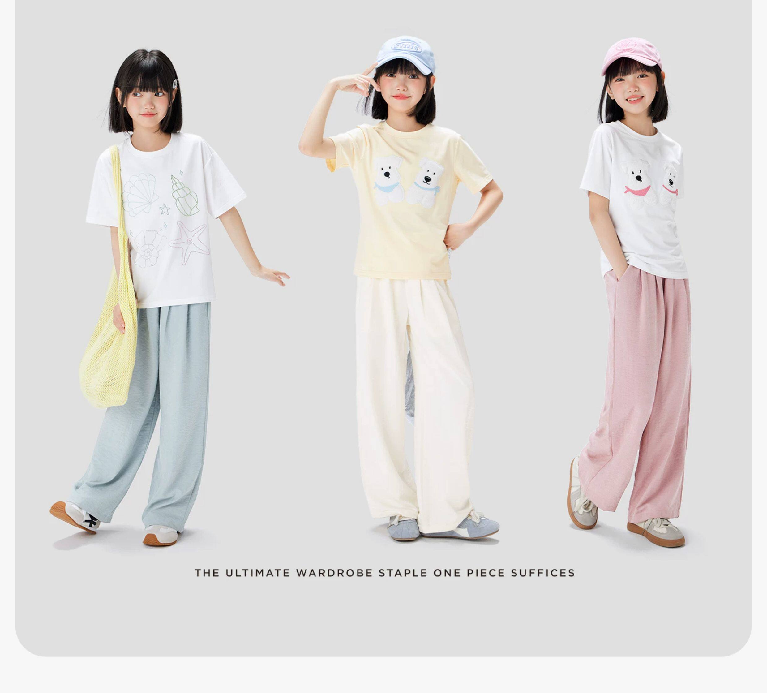 Zuoxi Girls' Pants Summer Thin Anti-Mosquito Pants Dopamine Wide-Leg Pants 2026 New Model for Older Children Long Pants — 8
